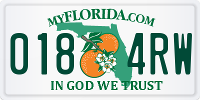 FL license plate 0184RW