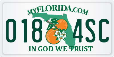 FL license plate 0184SC