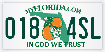FL license plate 0184SL
