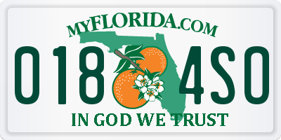 FL license plate 0184SO