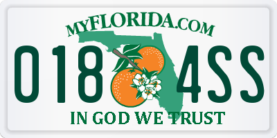 FL license plate 0184SS