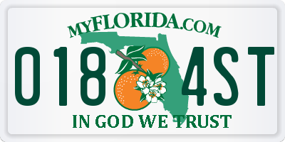 FL license plate 0184ST