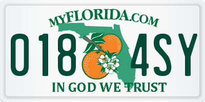 FL license plate 0184SY