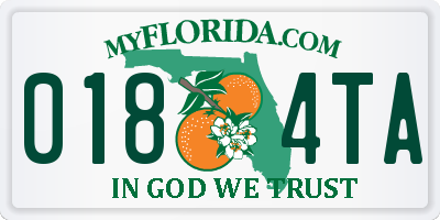 FL license plate 0184TA