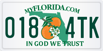 FL license plate 0184TK