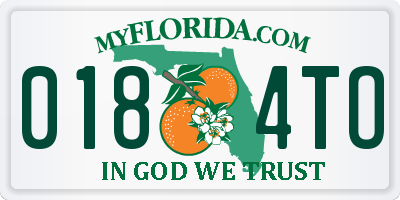 FL license plate 0184TO