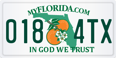 FL license plate 0184TX