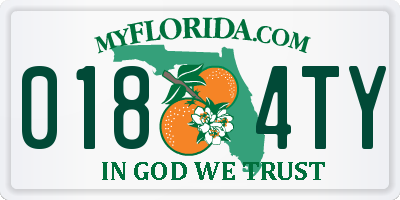 FL license plate 0184TY