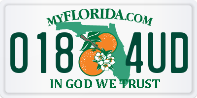 FL license plate 0184UD