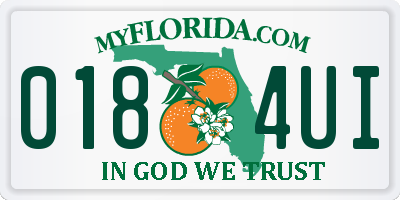 FL license plate 0184UI