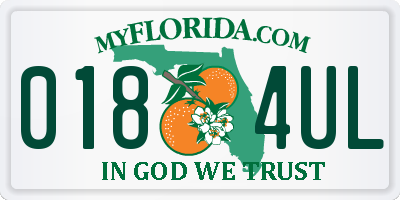 FL license plate 0184UL