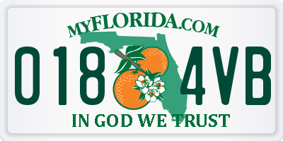 FL license plate 0184VB