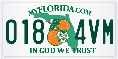 FL license plate 0184VM