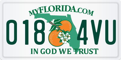 FL license plate 0184VU