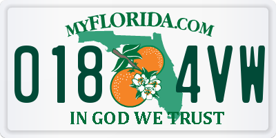 FL license plate 0184VW