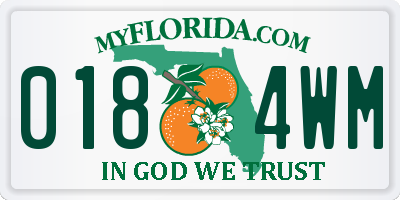 FL license plate 0184WM