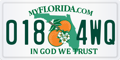 FL license plate 0184WQ
