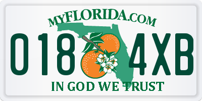 FL license plate 0184XB