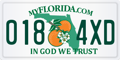FL license plate 0184XD