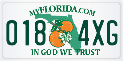 FL license plate 0184XG