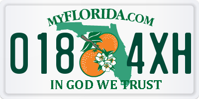 FL license plate 0184XH