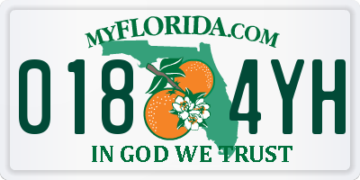 FL license plate 0184YH