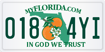 FL license plate 0184YI
