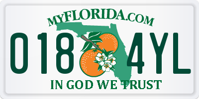 FL license plate 0184YL