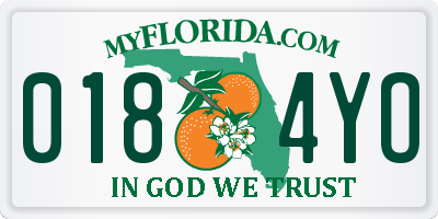 FL license plate 0184YO