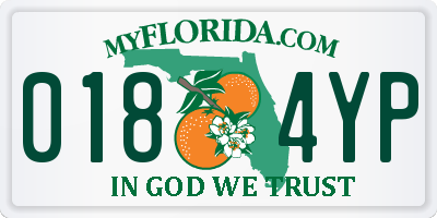 FL license plate 0184YP