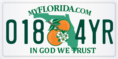 FL license plate 0184YR