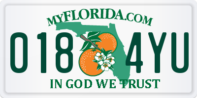 FL license plate 0184YU