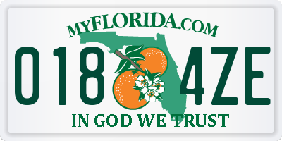 FL license plate 0184ZE