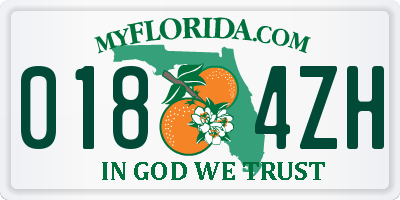 FL license plate 0184ZH