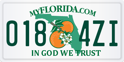 FL license plate 0184ZI
