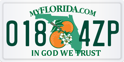 FL license plate 0184ZP