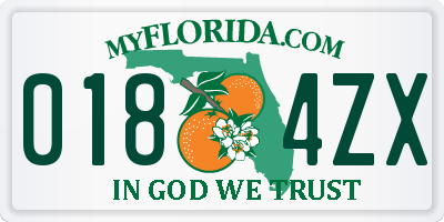 FL license plate 0184ZX