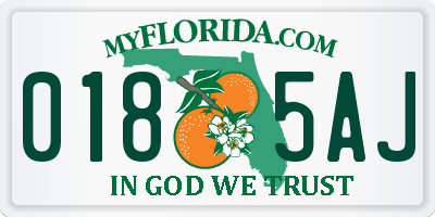 FL license plate 0185AJ