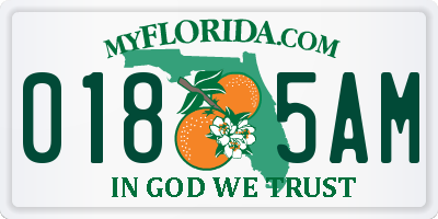 FL license plate 0185AM
