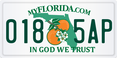 FL license plate 0185AP
