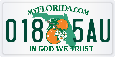 FL license plate 0185AU
