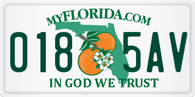 FL license plate 0185AV