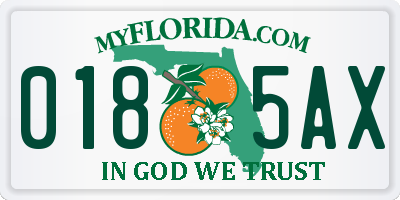 FL license plate 0185AX