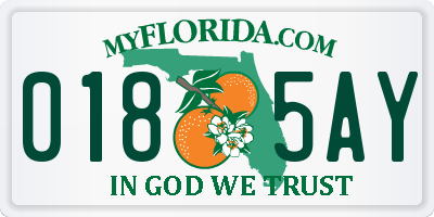 FL license plate 0185AY