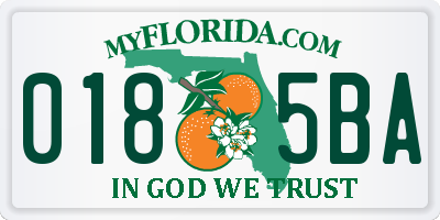 FL license plate 0185BA