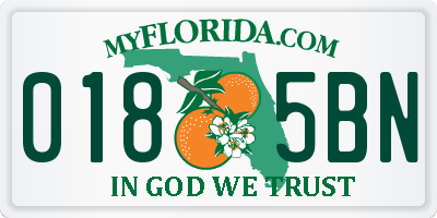 FL license plate 0185BN