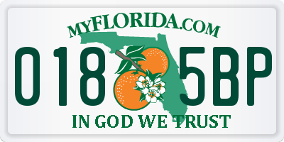 FL license plate 0185BP