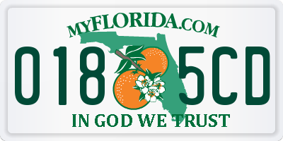FL license plate 0185CD