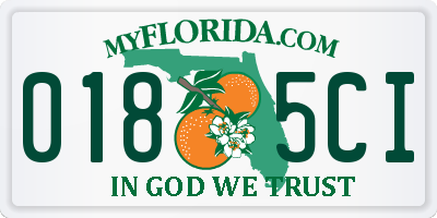 FL license plate 0185CI