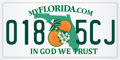 FL license plate 0185CJ